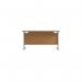 Jemini Single Rectangular Desk 1400x600x730mm Nova Oak/Silver KF800543 KF800543