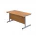 Jemini Single Rectangular Desk 1400x600x730mm Nova Oak/Silver KF800543 KF800543
