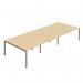 Jemini Six Person Back-to-Back Bench Desk 1200x800mm Nova OakSilver (Set of 3) KF800544 KF800544