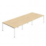 Jemini Six Person Back-to-Back Bench Desk 1200x800mm Nova OakWhite (Set of 3) KF800545 KF800545