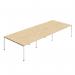 Jemini Six Person Back-to-Back Bench Desk 1200x800mm Nova OakWhite (Set of 3) KF800545 KF800545