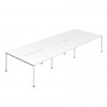 Jemini Six Person Back-to-Back Bench Desk 1400x800mm White (Set of 3) KF800564 KF800564