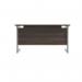 Jemini Single Rectangular Desk 1400x600x730mm Dark Walnut/Silver KF800571 KF800571