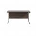 Jemini Single Rectangular Desk 1400x600x730mm Dark Walnut/Silver KF800571 KF800571