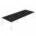 Jemini Six Person Back-to-Back Bench Desk 1600x800mm BlackWhite (Set of 3) KF800572 KF800572