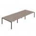 Jemini Six Person Back-to-Back Bench Desk 1600x800mm Grey OakBlack (Set of 3) KF800573 KF800573