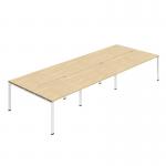 Jemini Six Person Back-to-Back Bench Desk 1600x800mm Nova OakWhite (Set of 3) KF800578 KF800578