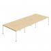 Jemini Six Person Back-to-Back Bench Desk 1600x800mm Nova OakWhite (Set of 3) KF800578 KF800578