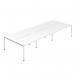 Jemini Six Person Back-to-Back Bench Desk 1600x800mm White (Set of 3) KF800581 KF800581