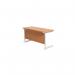 Jemini Single Rectangular Desk 1400x600x730mm Beech/White KF800587 KF800587