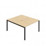 Jemini Two Person Back-to-Back Bench Desk 1200x800mm Nova OakBlack KF800592 KF800592