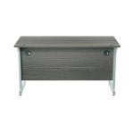 Jemini Single Rectangular Desk 1400x600x730mm Grey Oak/White KF800593 KF800593