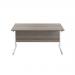 Jemini Single Rectangular Desk 1400x600x730mm Grey Oak/White KF800593 KF800593