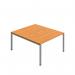 Jemini Two Person Back-to-Back Bench Desk 1400x800mm BeechSilver KF800600 KF800600
