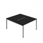 Jemini Two Person Back-to-Back Bench Desk 1400x800mm BlackSilver KF800603 KF800603