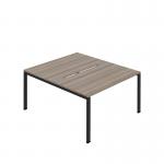 Jemini Two Person Back-to-Back Bench Desk 1400x800mm Grey OakBlack KF800605 KF800605