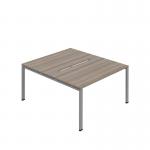 Jemini Two Person Back-to-Back Bench Desk 1400x800mm Grey OakSilver KF800606 KF800606