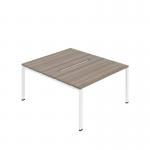 Jemini Two Person Back-to-Back Bench Desk 1400x800mm Grey OakWhite KF800607 KF800607