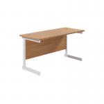 Jemini Single Rectangular Desk 1400x600x730mm Nova OakWhite KF800608 KF800608