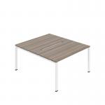 Jemini Two Person Back-to-Back Bench Desk 1600x800mm Grey OakWhite KF800625 KF800625