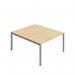 Jemini Two Person Back-to-Back Bench Desk 1600x800mm Nova OakSilver KF800627 KF800627
