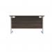 Jemini Single Rectangular Desk 1400x600x730mm Dark WalnutWhite KF800632 KF800632