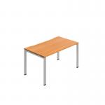 Jemini One Person Bench Desk 1200x800mm BeechSilver KF800633 KF800633