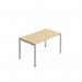 Jemini One Person Bench Desk 1200x800mm Nova OakSilver KF800642 KF800642