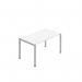 Jemini One Person Bench Desk 1200x800mm WhiteSilver KF800645 KF800645