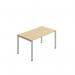 Jemini One Person Bench Desk 1400x800mm Nova OakSilver KF800659 KF800659