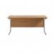 Jemini Single Rectangular Desk 1600x600x730mm Nova Oak/Silver KF800660 KF800660