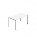 Jemini One Person Bench Desk 1400x800mm WhiteSilver KF800663 KF800663