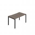 Jemini One Person Bench Desk 1600x800mm Grey OakBlack KF800671 KF800671