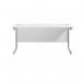 Jemini Single Rectangular Desk 1600x600x730mm White/Silver KF800676 KF800676