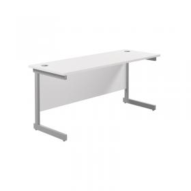 VOW Jemini Single Rectangular Desk 1600x600x730mm WhiteSilver KF800676 KF800676