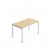 Jemini One Person Bench Desk 1600x800mm Nova OakWhite KF800677 KF800677