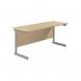 Jemini Single Rectangular Desk 1600x600x730mm Maple/Silver KF800682 KF800682