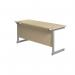 Jemini Single Rectangular Desk 1600x600x730mm Maple/Silver KF800682 KF800682