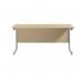 Jemini Single Rectangular Desk 1600x600x730mm Maple/Silver KF800682 KF800682