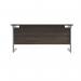 Jemini Single Rectangular Desk 1600x600x730mm Dark Walnut/Silver KF800698 KF800698