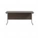 Jemini Single Rectangular Desk 1600x600x730mm Dark Walnut/Silver KF800698 KF800698