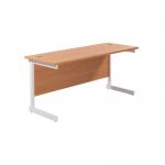 Jemini Single Rectangular Desk 1600x600x730mm Beech/White KF800703 KF800703