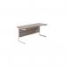 Jemini Single Rectangular Desk 1600x600x730mm Grey OakWhite KF800719 KF800719