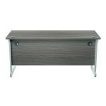 Jemini Single Rectangular Desk 1600x600x730mm Grey Oak/White KF800719 KF800719