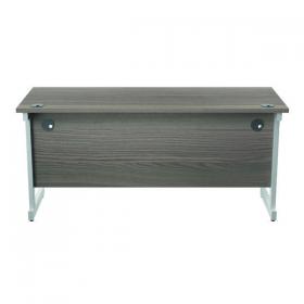 Jemini Single Rectangular Desk 1600x600x730mm Grey Oak/White KF800719 KF800719