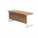 Jemini Single Rectangular Desk 1600x600x730mm Nova Oak/White KF800725 KF800725