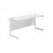 Jemini Single Rectangular Desk 1600x600x730mm White/White KF800738 KF800738