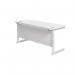 Jemini Single Rectangular Desk 1600x600x730mm White/White KF800738 KF800738