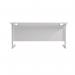 Jemini Single Rectangular Desk 1600x600x730mm White/White KF800738 KF800738