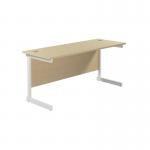 Jemini Single Rectangular Desk 1600x600x730mm Maple/White KF800744 KF800744